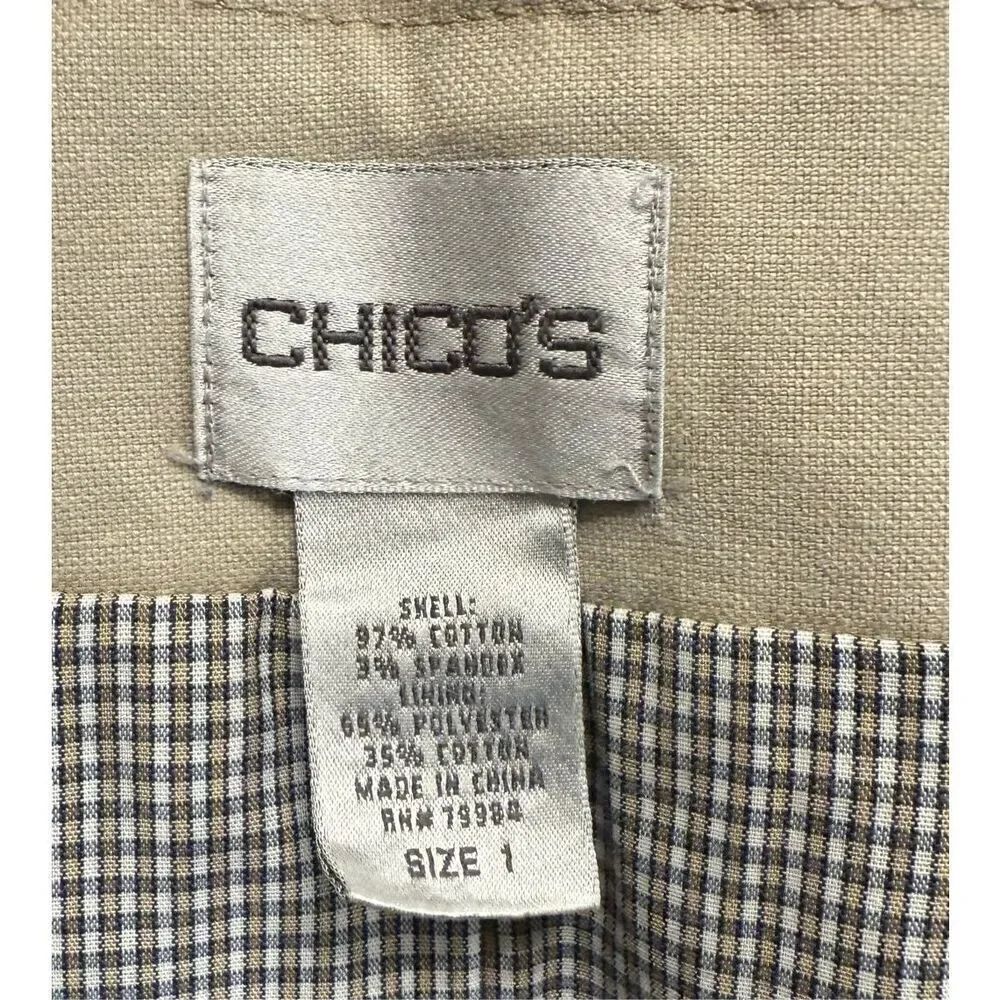 Chico’s Caribbean Canvas Corta Lined Vest Khaki Size 8/10 (Chico’s Sz. 1) - Picture 7 of 8